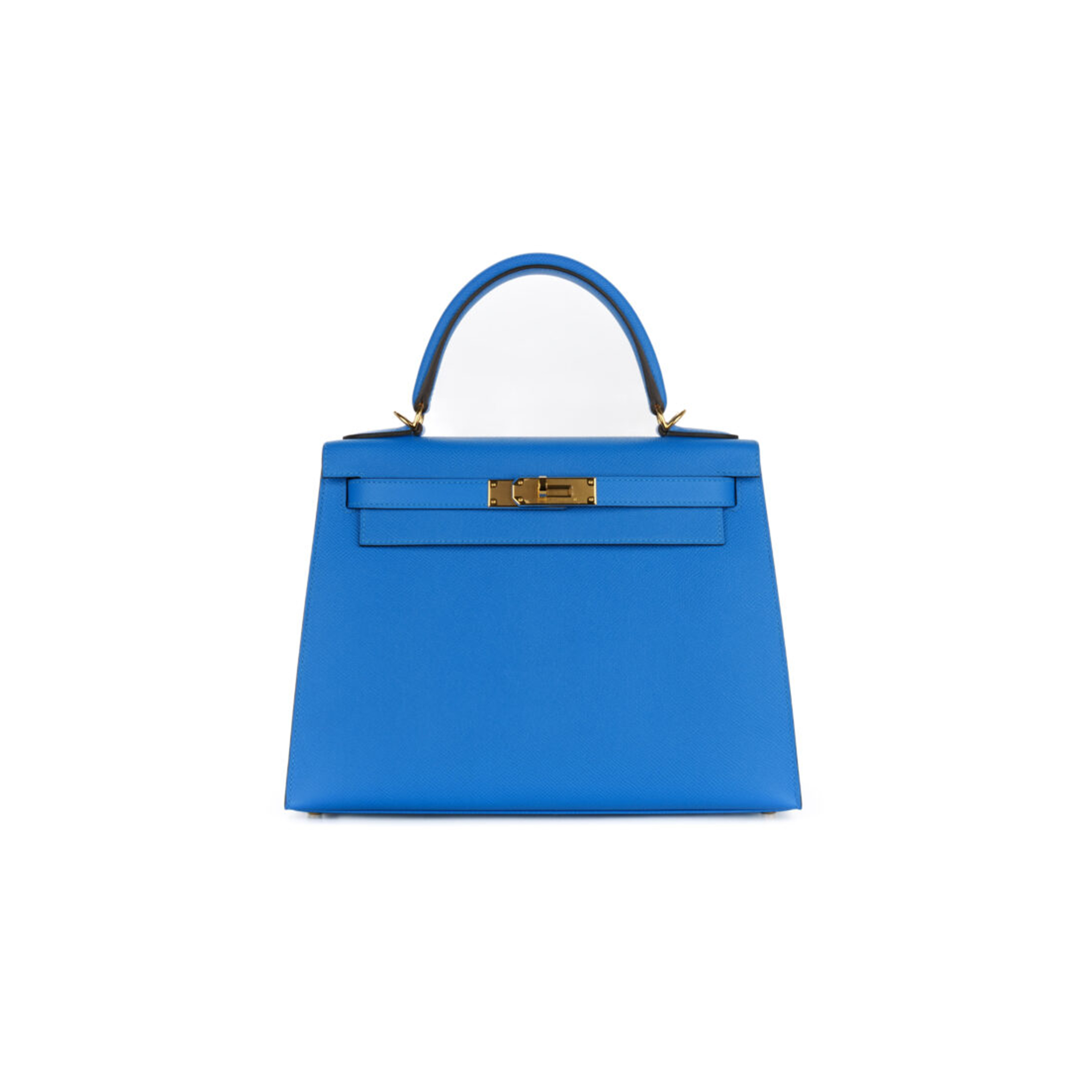 HERMÈS KELLY 25 BLEU HYDRA EPSOM SELLIER GOLD HARDWARE (25*17*7cm) 